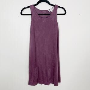 Pink Republic XSmall Purple Faux Sueded Lace Back Dress Sleeveless Artisan Wine